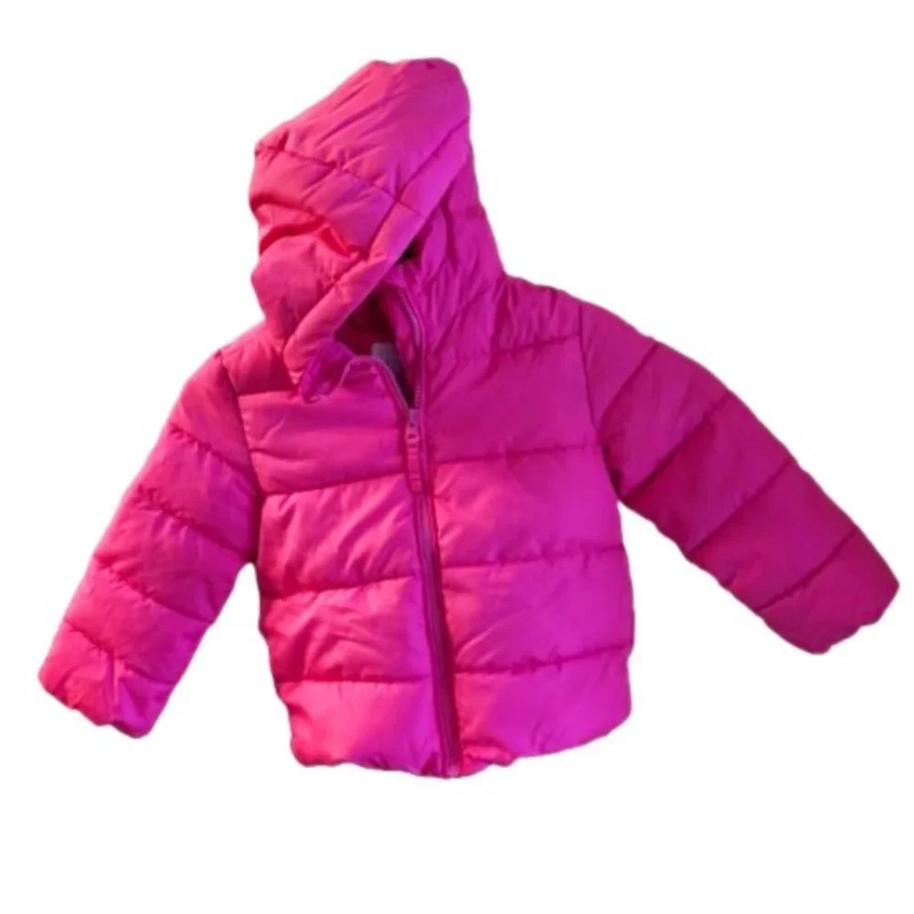 The Children's Place Pink Puffy Hooded Jacket Girls Size 3T